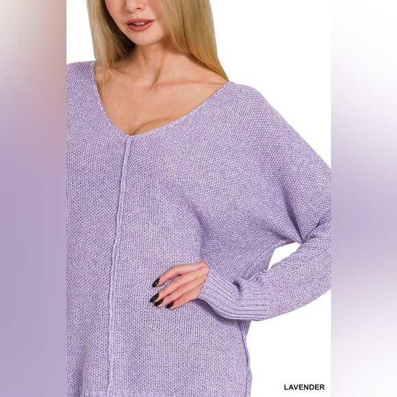 Zenana Lavender Knit Women's Sweater - Picture 4 of 7